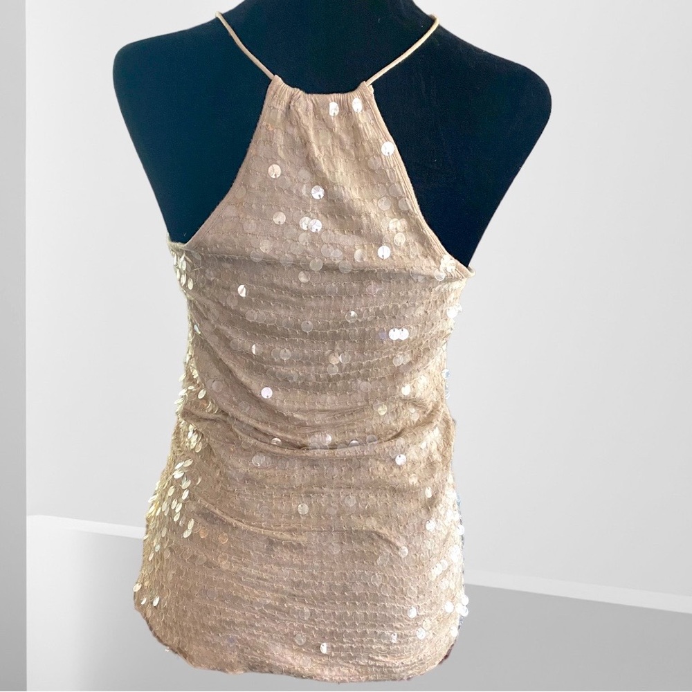 Club Monaco Nude Body-con Sequined Tank. Great preworn condition. Size XS - Picture 2 of 11